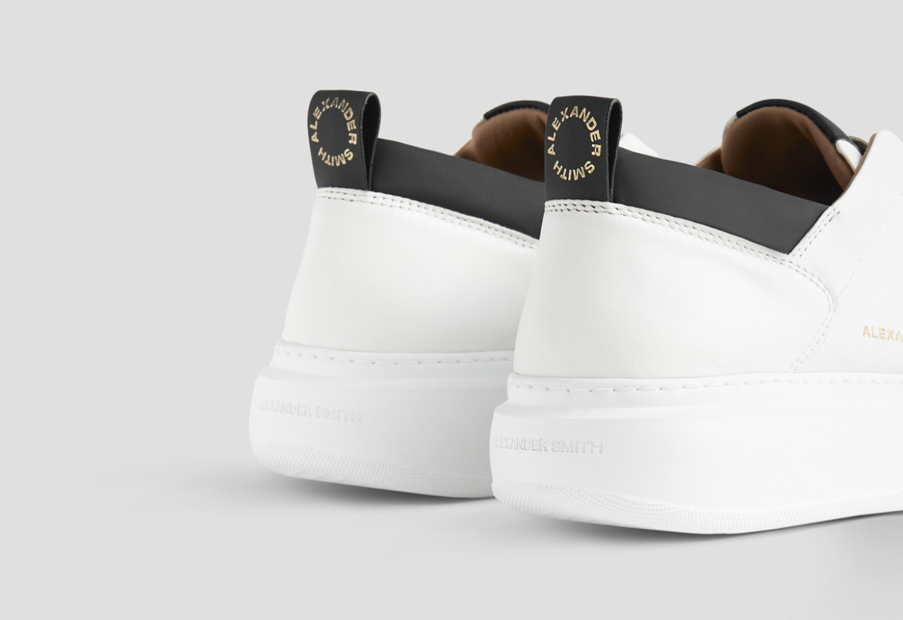 Alexander Smith WEMBLEY SLIP-ON MAN WHITE BLACK Vendita Economica