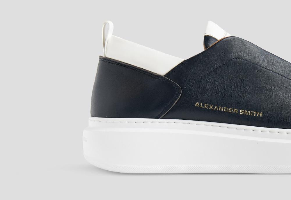 Alexander Smith WEMBLEY SLIP-ON MAN BLUE WHITE Saldi Di Fabbrica