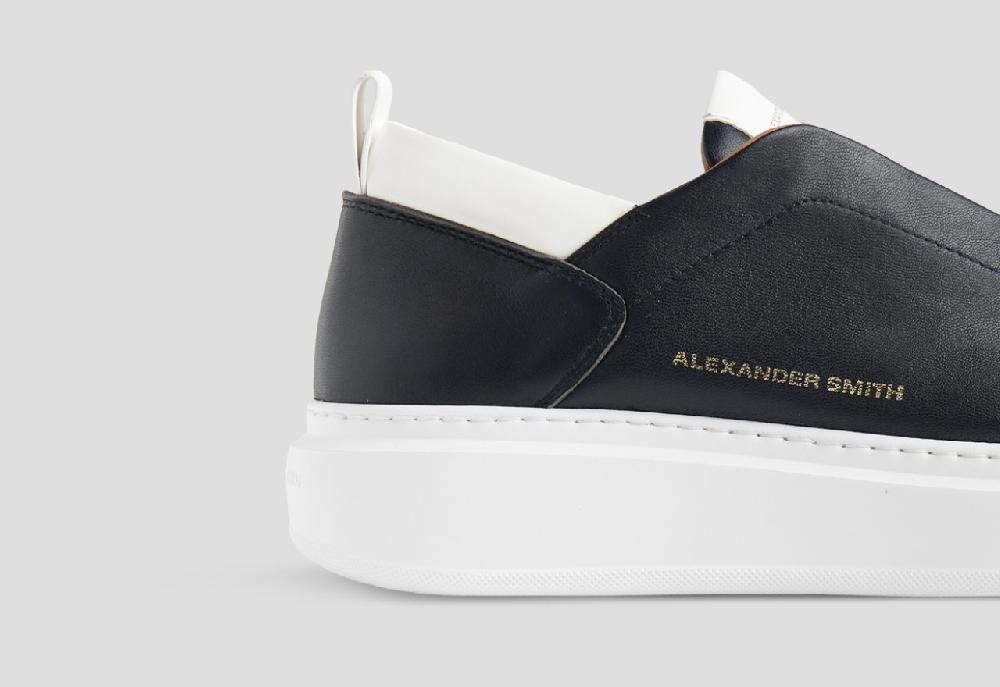 Alexander Smith WEMBLEY SLIP-ON MAN BLACK WHITE I Più Venduti