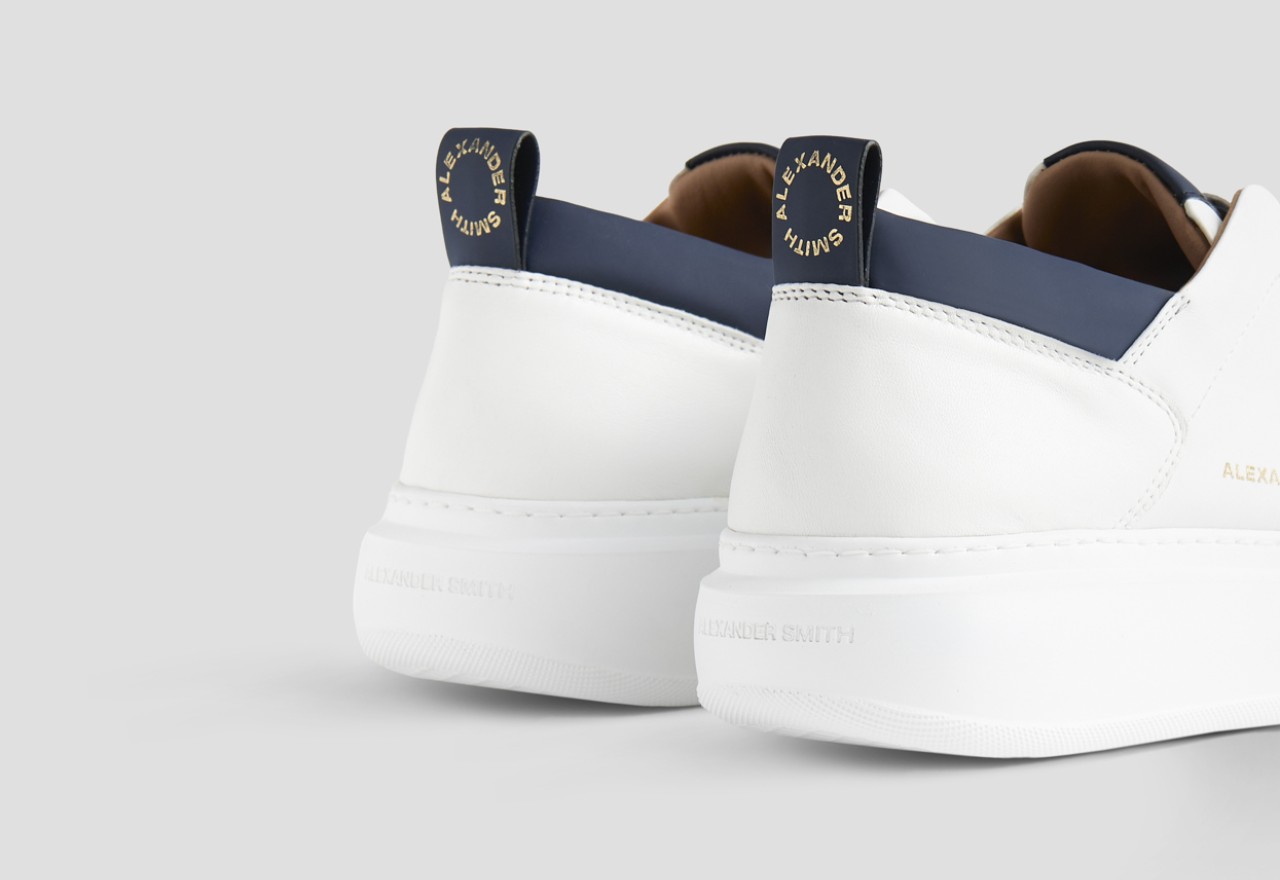 Alexander Smith WEMBLEY SLIP-ON MAN WHITE BLUE Vendite Flash