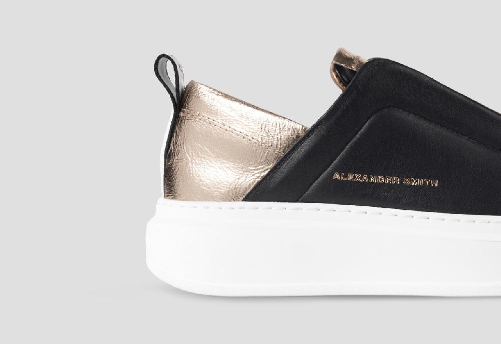 Alexander Smith WEMBLEY SLIP-ON WOMAN BLACK COPPER Nuovo