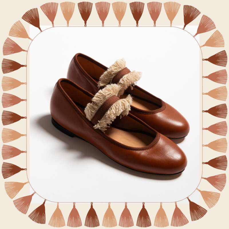 Allagiulia Ballerina Lolita CUOIO Frangia SABBIA Sottocosto