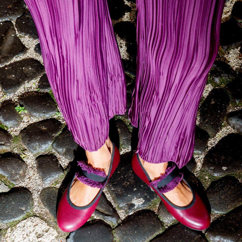 Allagiulia Ballerina Lolita Frangia BORDEAUX Presa