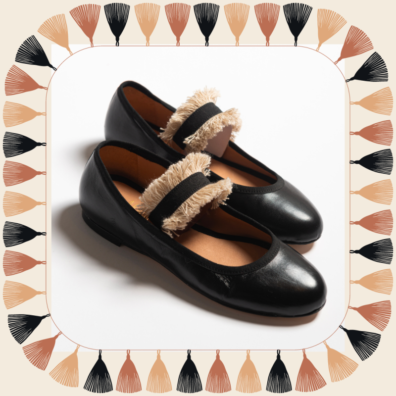 Allagiulia Ballerina Lolita NERO Frangia SABBIA Sconto