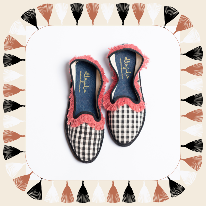 Allagiulia -Capsule Lamu- Friù Venezia VICHY NERO Frangia ROSA Shopping Online