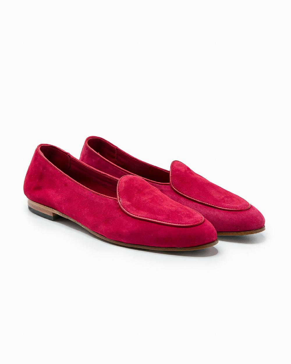 Andrea ventura MOCASSINO DONNA BELGIAN-D LS IN SUEDE ROSSO RUBINO Saldi Di Fabbrica