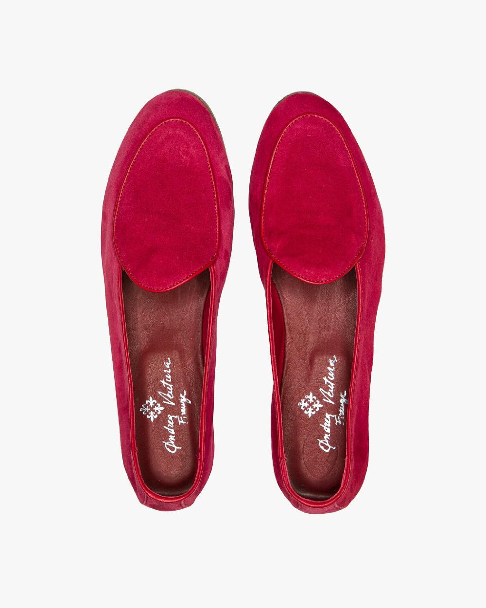 Andrea ventura MOCASSINO DONNA BELGIAN-D LS IN SUEDE ROSSO RUBINO Saldi Di Fabbrica