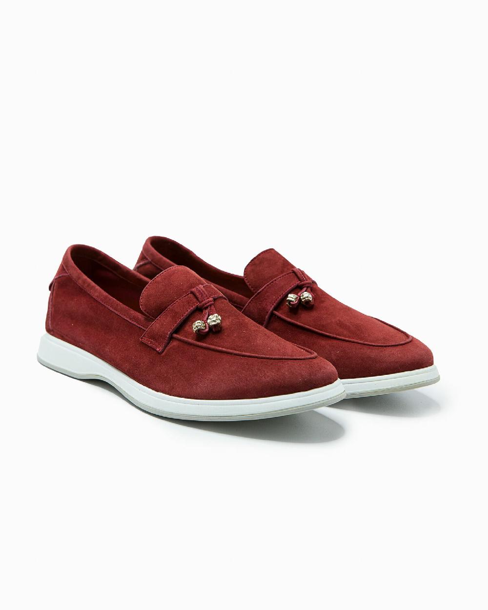 Andrea ventura Mocassino senza lacci con charms color argento Aq-D BEACH-CHARMS1 in suede color mattone In Saldo