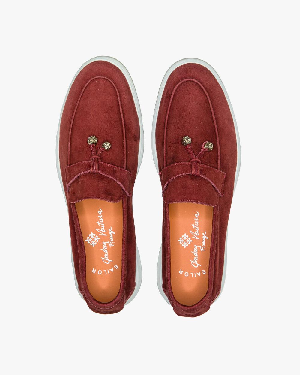 Andrea ventura Mocassino senza lacci con charms color argento Aq-D BEACH-CHARMS1 in suede color mattone In Saldo